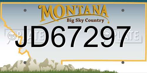 JD67297 Montana License Plate