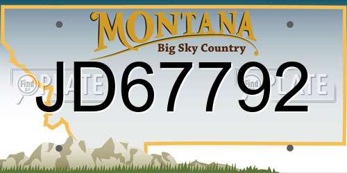 JD67792 Montana License Plate