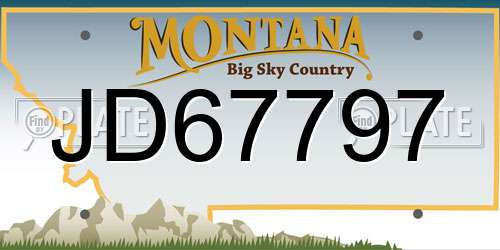JD67797 Montana License Plate