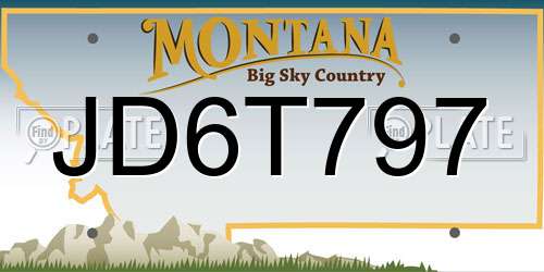 JD6T797 Montana License Plate