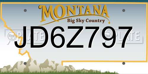 JD6Z797 Montana License Plate