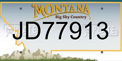 JD77913 Montana License Plate