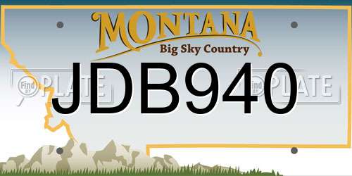 JDB940 Montana License Plate