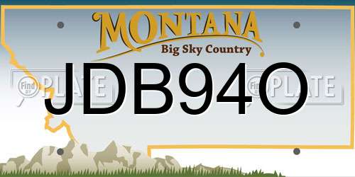 JDB94O Montana License Plate