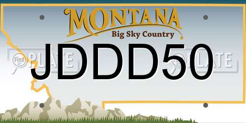 JDDD50 Montana License Plate