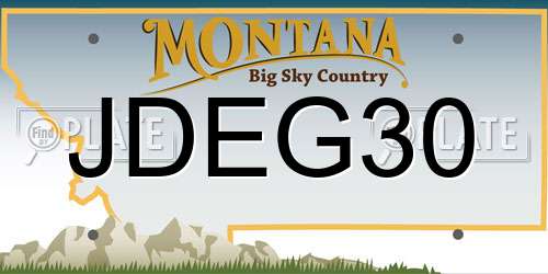 JDEG30 Montana License Plate
