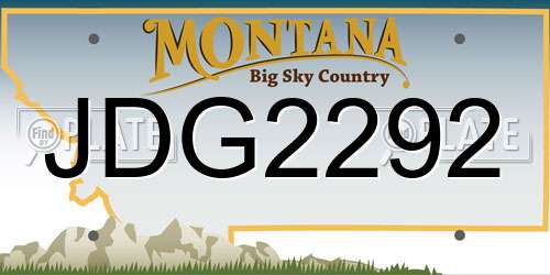 JDG2292 Montana License Plate