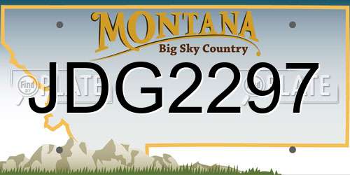 JDG2297 Montana License Plate
