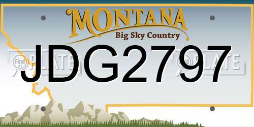 JDG2797 Montana License Plate