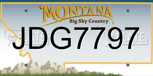 JDG7797 Montana License Plate