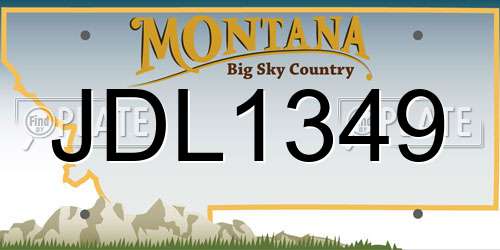 JDL1349 Montana License Plate
