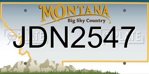 JDN2547 Montana License Plate