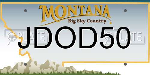 JDOD50 Montana License Plate