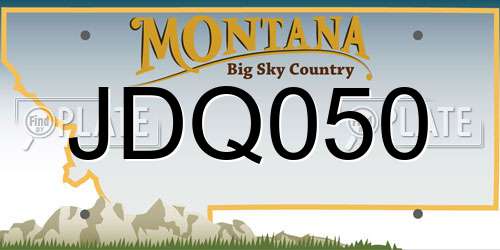 JDQ050 Montana License Plate