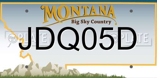 JDQ05D Montana License Plate