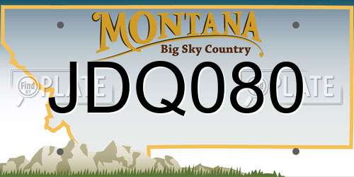 JDQ080 Montana License Plate