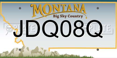 JDQ08Q Montana License Plate