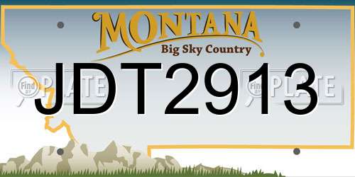 JDT2913 Montana License Plate