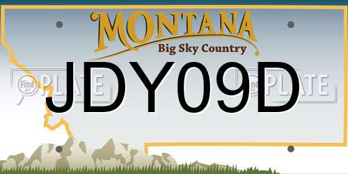 JDY09D Montana License Plate