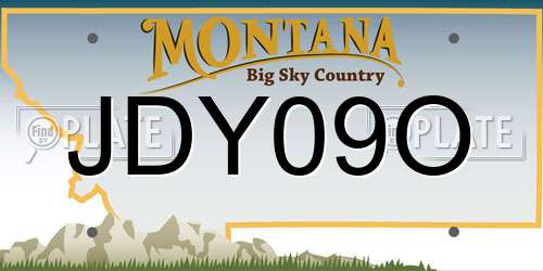 JDY09O Montana License Plate