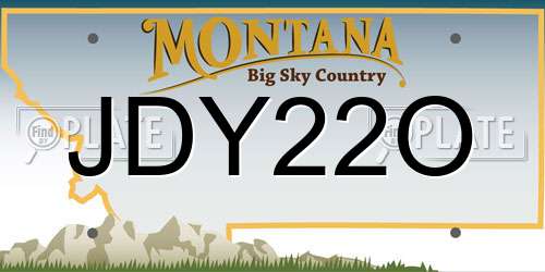 JDY22O Montana License Plate