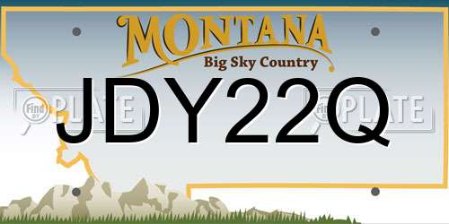JDY22Q Montana License Plate