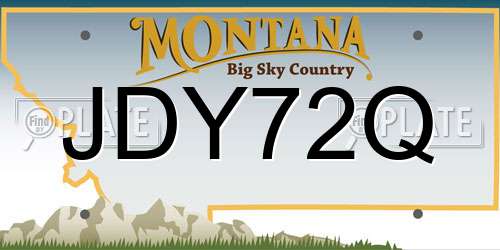 JDY72Q Montana License Plate