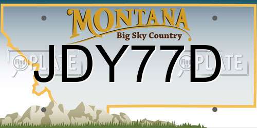 JDY77D Montana License Plate
