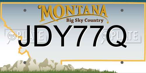 JDY77Q Montana License Plate