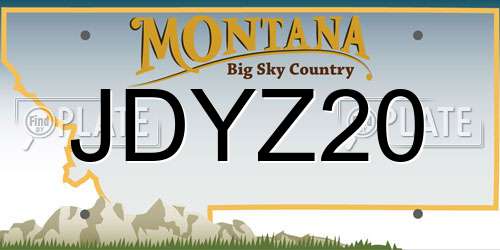 JDYZ20 Montana License Plate