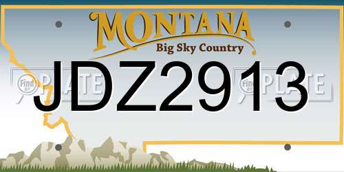 JDZ2913 Montana License Plate