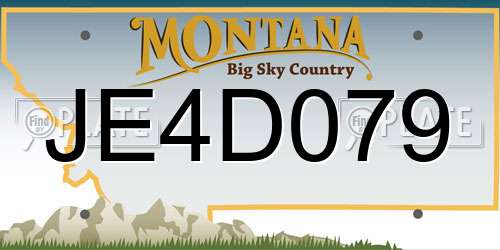 JE4D079 Montana License Plate