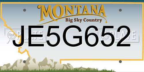 JE5G652 Montana License Plate
