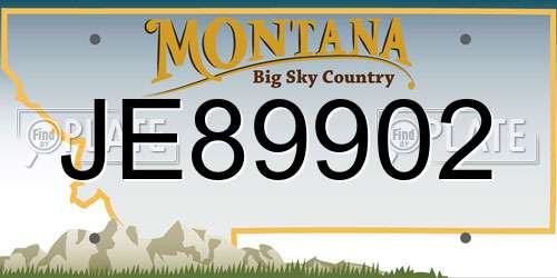 JE89902 Montana License Plate