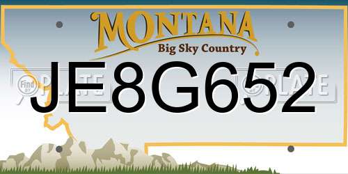 JE8G652 Montana License Plate