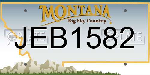 JEB1582 Montana License Plate