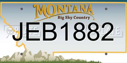 JEB1882 Montana License Plate