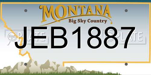 JEB1887 Montana License Plate