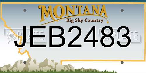 JEB2483 Montana License Plate