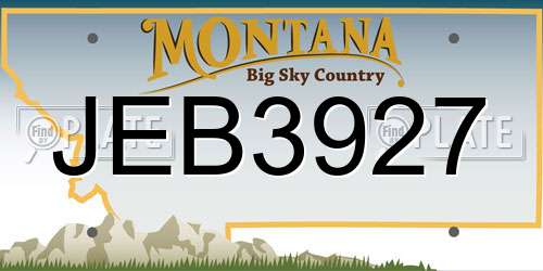 JEB3927 Montana License Plate