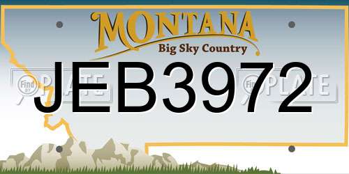 JEB3972 Montana License Plate