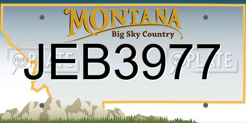 JEB3977 Montana License Plate