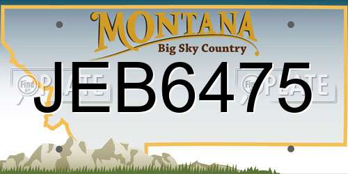 JEB6475 Montana License Plate