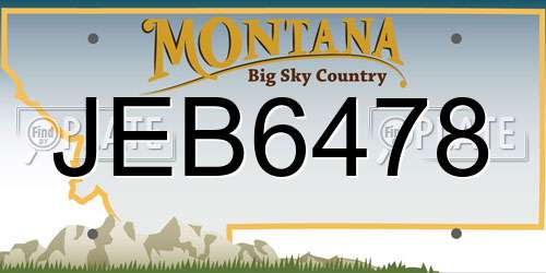 JEB6478 Montana License Plate