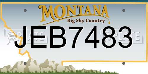 JEB7483 Montana License Plate