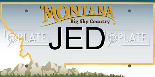 JED Montana License Plate
