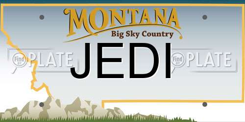 JEDI Montana License Plate