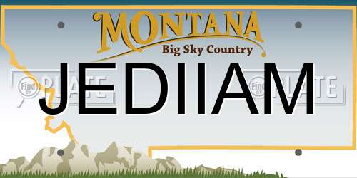 JEDIIAM Montana License Plate