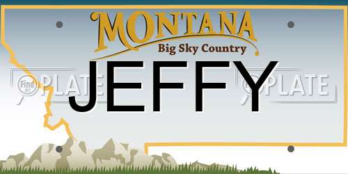 JEFFY Montana License Plate