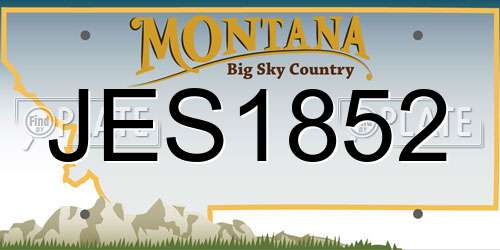 JES1852 Montana License Plate